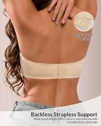 Seamless Anti-Slip Strapless Push-Up Bandeau Bra