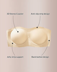 Seamless Anti-Slip Strapless Push-Up Bandeau Bra