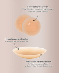 Invisible silicone nipple covers – reusable & hypoallergenic.