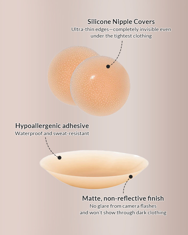 Invisible silicone nipple covers – reusable & hypoallergenic.
