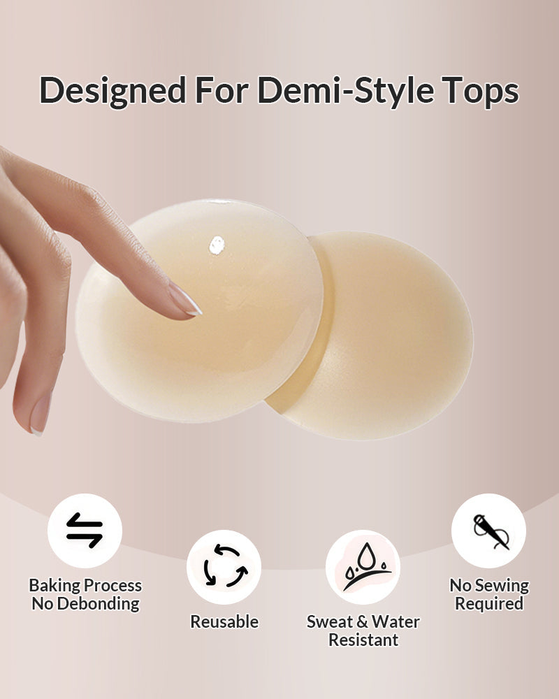 Invisible silicone nipple covers – reusable & hypoallergenic.