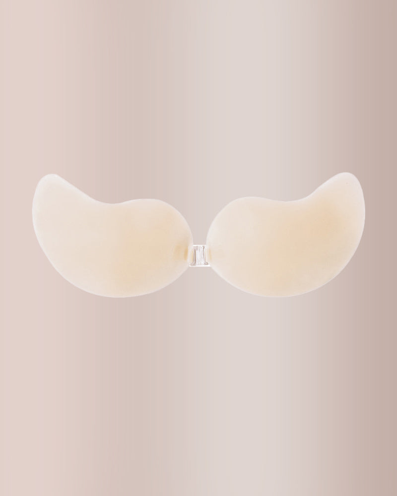 Seamless Mango Cup Silicone Sticky Bra with Push-Up Clasp