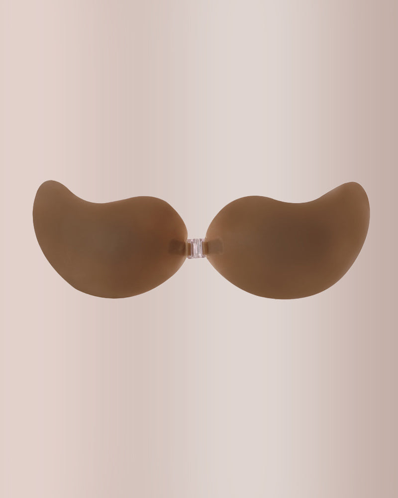 Seamless Mango Cup Silicone Sticky Bra with Push-Up Clasp
