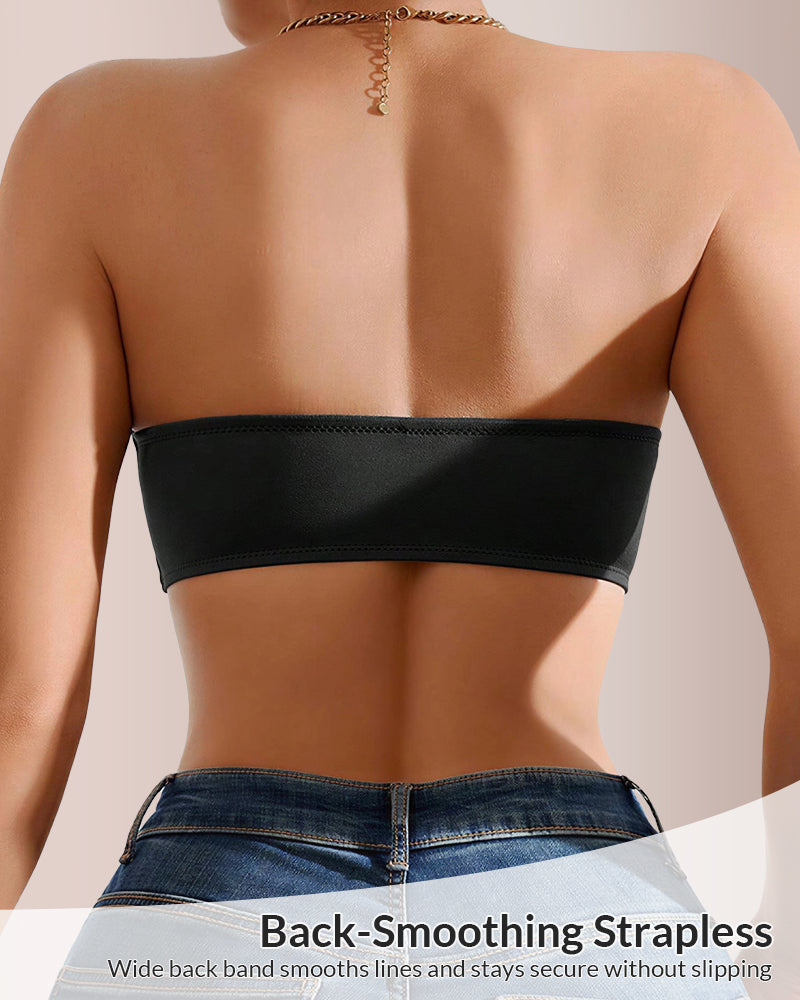Seamless Front-Closure Strapless Bandeau Bra