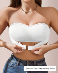 Seamless Front-Closure Strapless Bandeau Bra