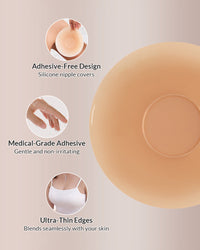 Seamless Silicone Nipple Covers with Non-Adhesive Center