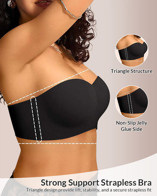 Back Smoothing Strapless Wireless Multiway Support Bra