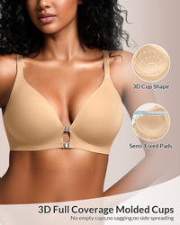 Seamless Front-Closure Wire-Free Racerback Bra