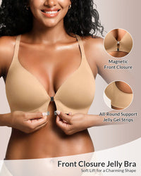 Seamless Front-Closure Wire-Free Racerback Bra