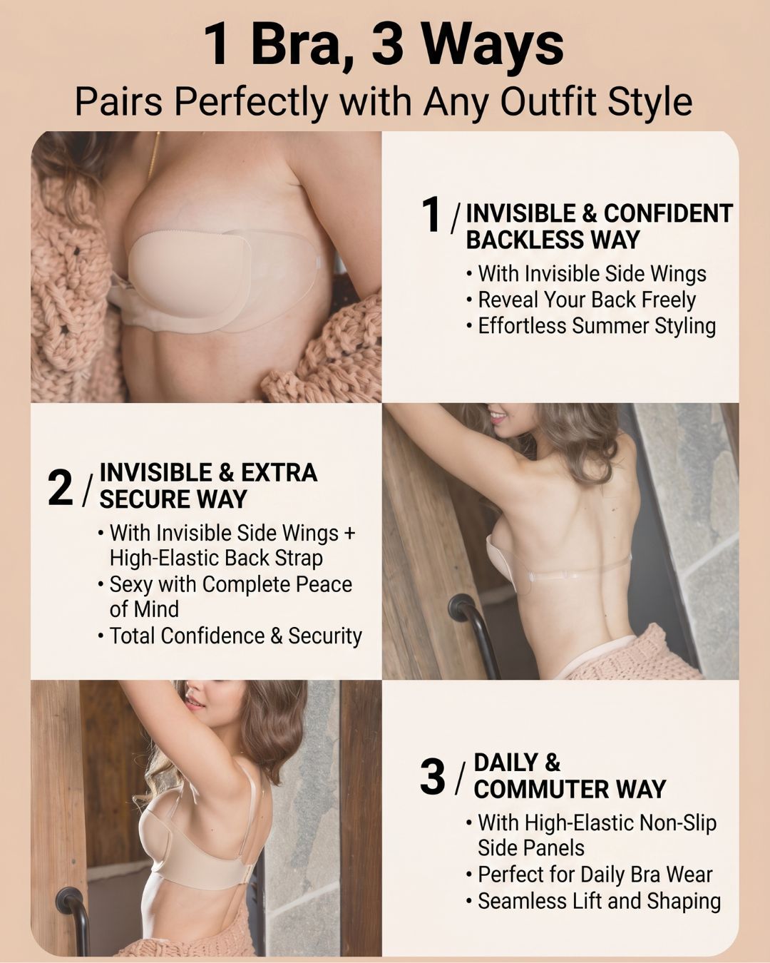 Double Air-Pad Invisible Bra