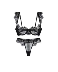 French Elegant Eyelash Lace Bra Set