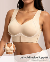Front Closure Cross-Back Wireless Posture Bra