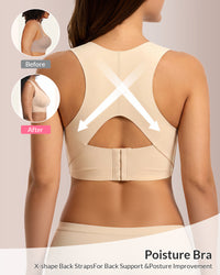Front Closure Cross-Back Wireless Posture Bra