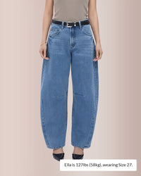 High Waist Baggy Barrel Leg Jeans