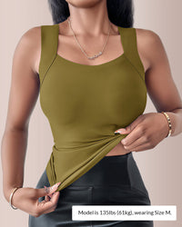 Canotta modellante con scollo a U e reggiseno incorporato