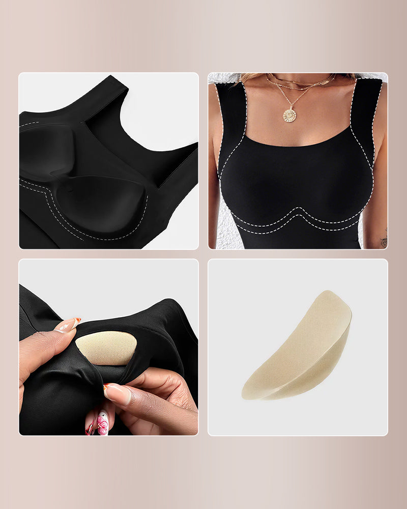 Canotta modellante con scollo a U e reggiseno incorporato