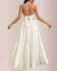 Halter Neck Tiered Maxi Dress