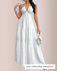 Halter Neck Tiered Maxi Dress