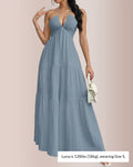Halter Neck Tiered Maxi Dress