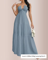 Halter Neck Tiered Maxi Dress