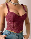 Midnight Lace Underwire Corset Bustier Top