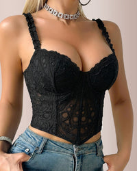 Midnight Lace Underwire Corset Bustier Top