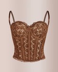 Sheer Floral Sexy Lace Boned Corset