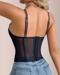 Coquette Lace-Up Boned Corset Bustier Top