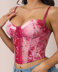 Romantic Floral Print Underwire Corset Bustier Top
