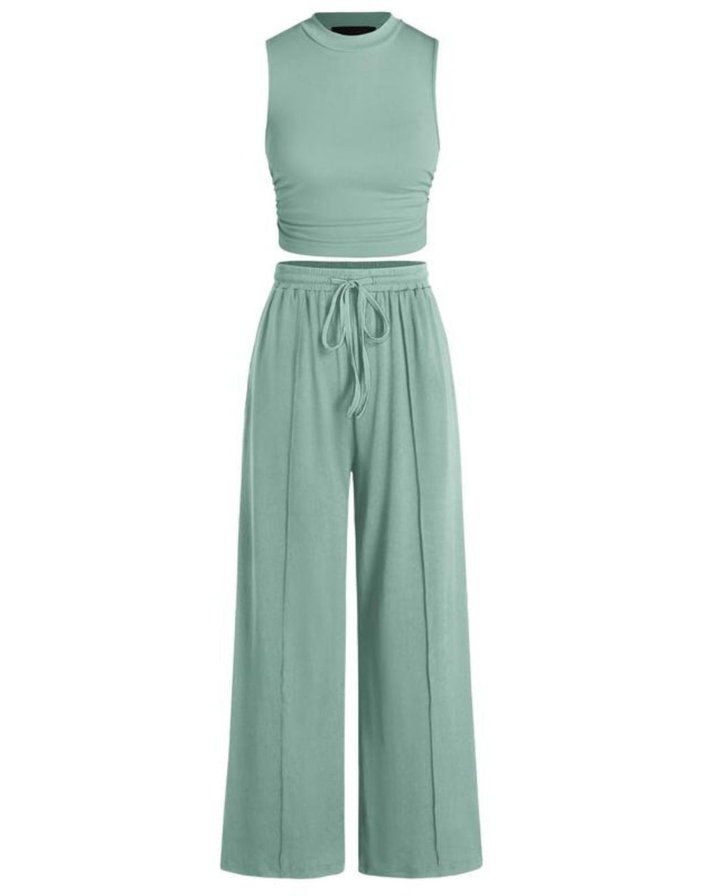 Sleeveless Knit Wide-Leg Lounge Set