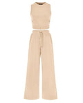 Ribbed Knit Top & Wide-Leg Lounge Set