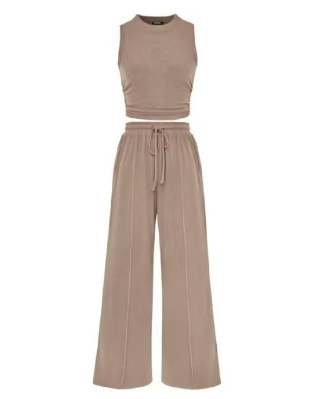 Sleeveless Knit Wide-Leg Lounge Set