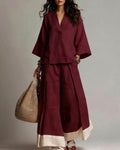 Bohemian Linen Tunic & Palazzo Pants Set