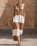 Striped Maxi Dress Relaxed Fit Resort Summer Dress with Pockets