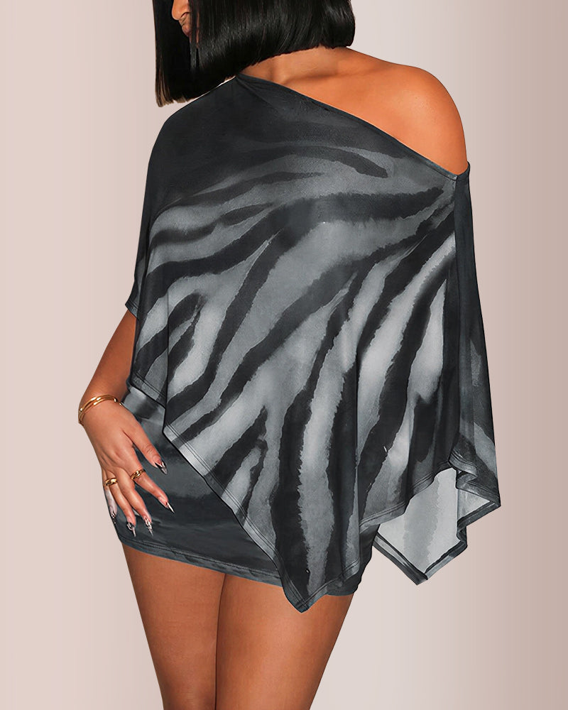 Sheer Asymmetrical Two-Piece Set