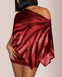 Sheer Asymmetrical Two-Piece Set