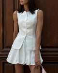 Chic Cotton Vest & Bubble Skirt Set