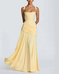 Elysian Ruched Draped Maxi Slip Dress