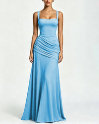 Elysian Ruched Draped Maxi Slip Dress