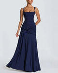 Elysian Ruched Draped Maxi Slip Dress