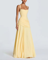 Elysian Ruched Draped Maxi Slip Dress