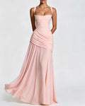 Elysian Ruched Draped Maxi Slip Dress