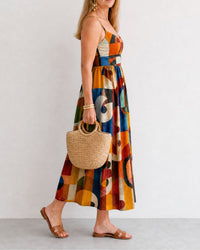 Geometric Print Midi Dress