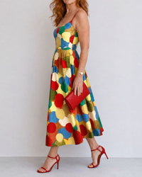 Polka Dot Print Midi Dress