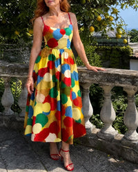 Polka Dot Print Midi Dress
