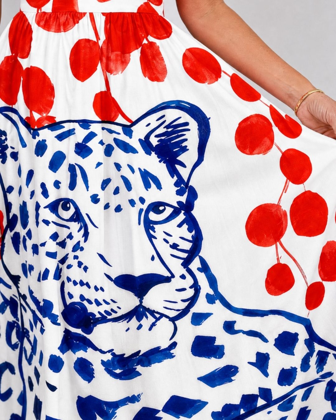 Leopard Graphic Print Midi Dress