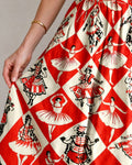 Diamond Print Sleeveless Midi Dress