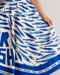 Fish Graphic Print Midi Dress