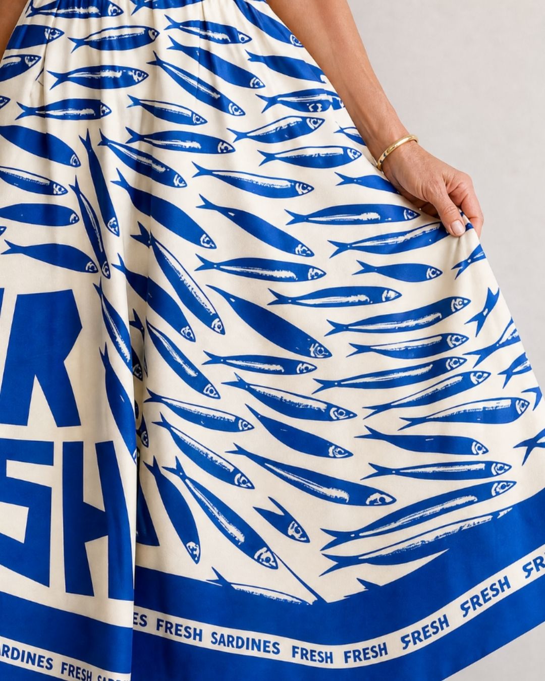 Fish Graphic Print Midi Dress