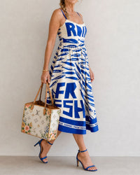 Fish Graphic Print Midi Dress